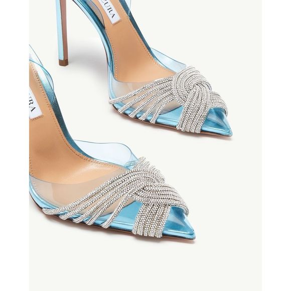 AQUAZZURA Gatsby Sling 105 heels US 6.5 $1250 - Picture 3 of 13
